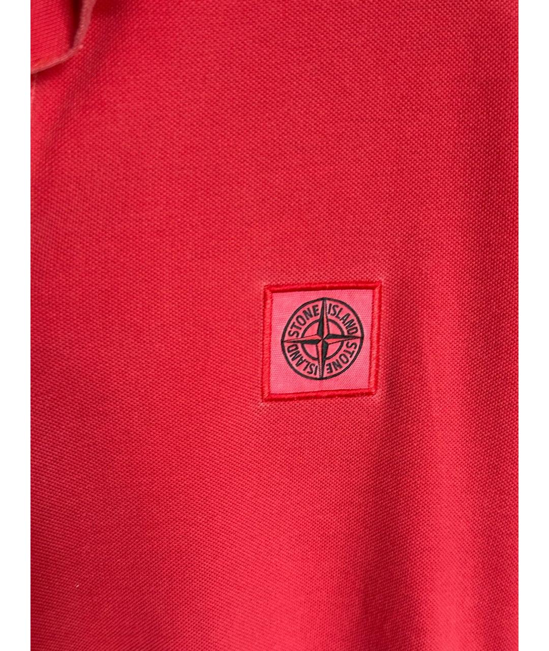 STONE ISLAND Красное хлопковое поло с коротким рукавом, фото 4