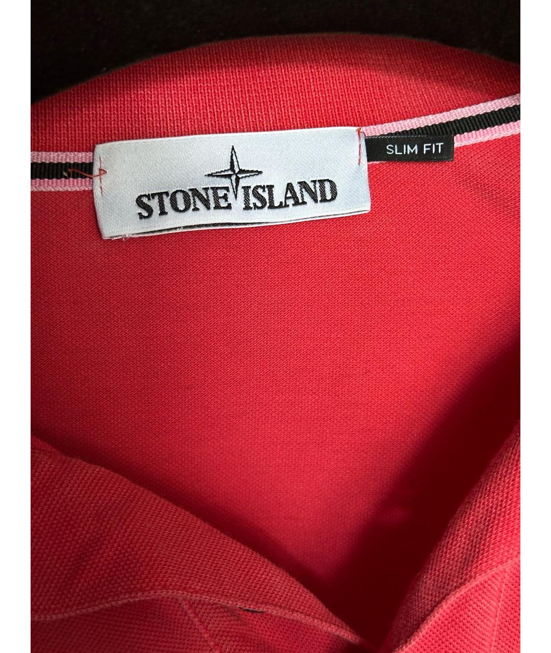 STONE ISLAND Красное хлопковое поло с коротким рукавом, фото 3
