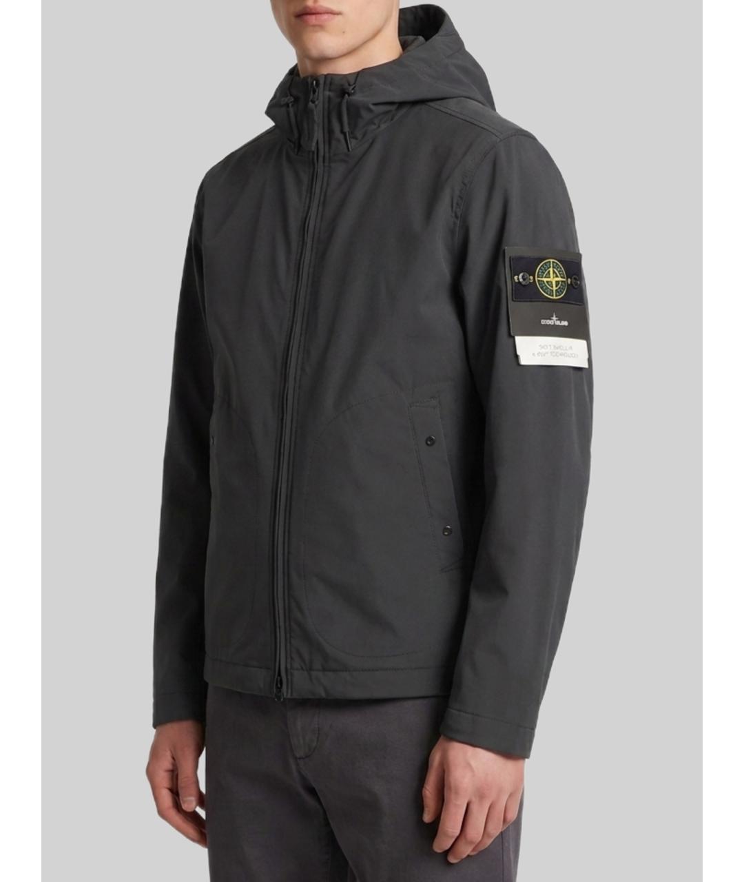STONE ISLAND Черная полиэстеровая куртка, фото 2