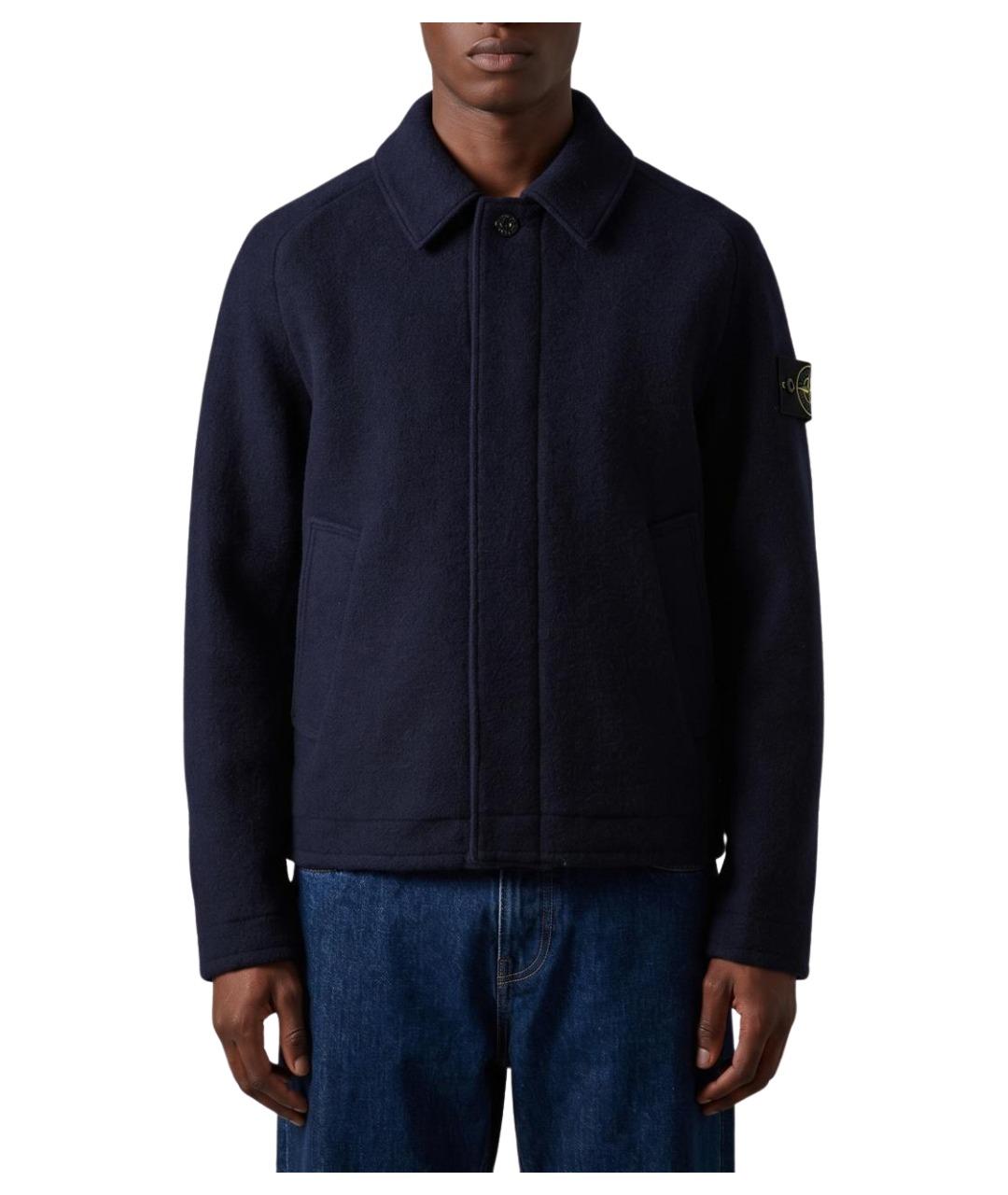 STONE ISLAND Темно-синяя шерстяная куртка, фото 1