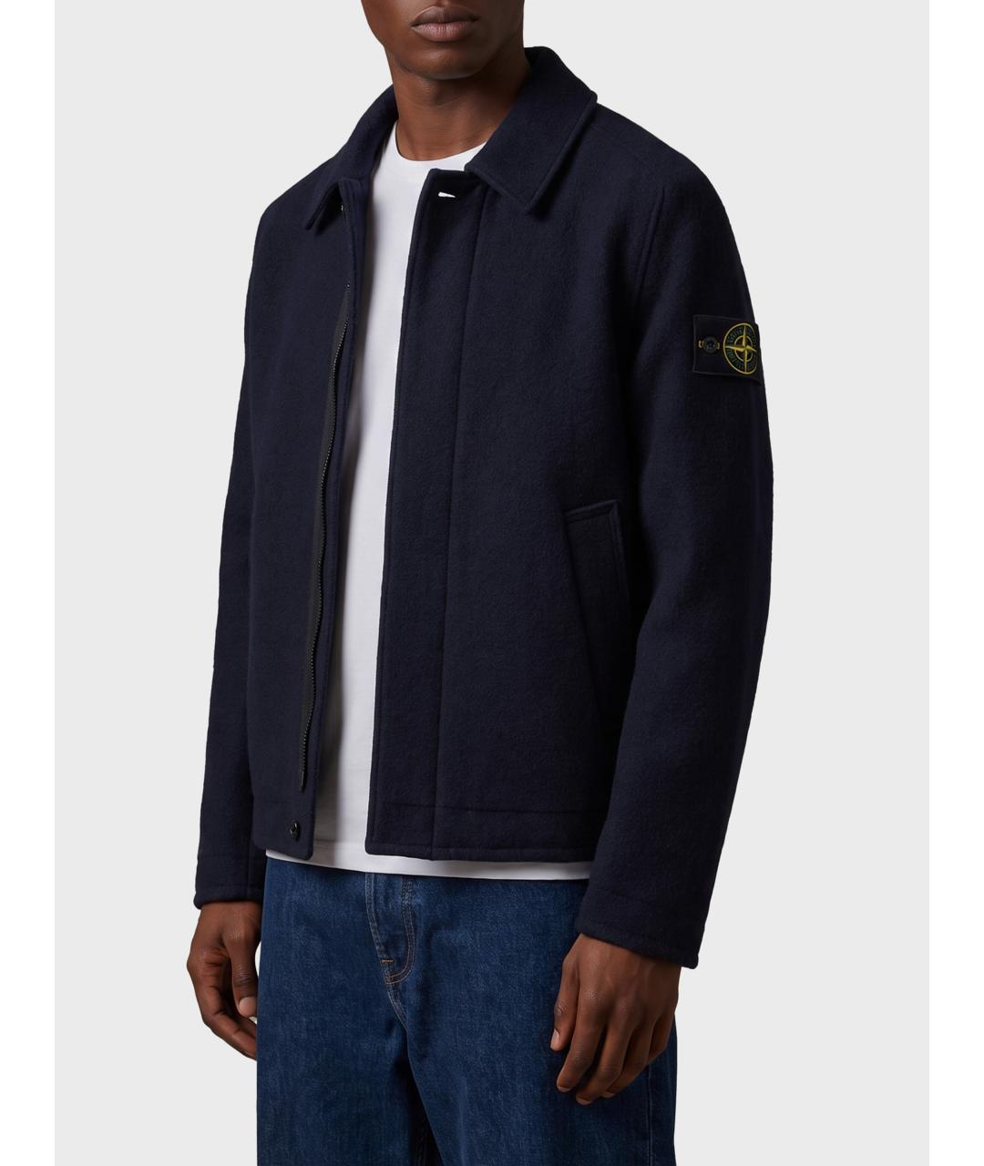 STONE ISLAND Темно-синяя шерстяная куртка, фото 2