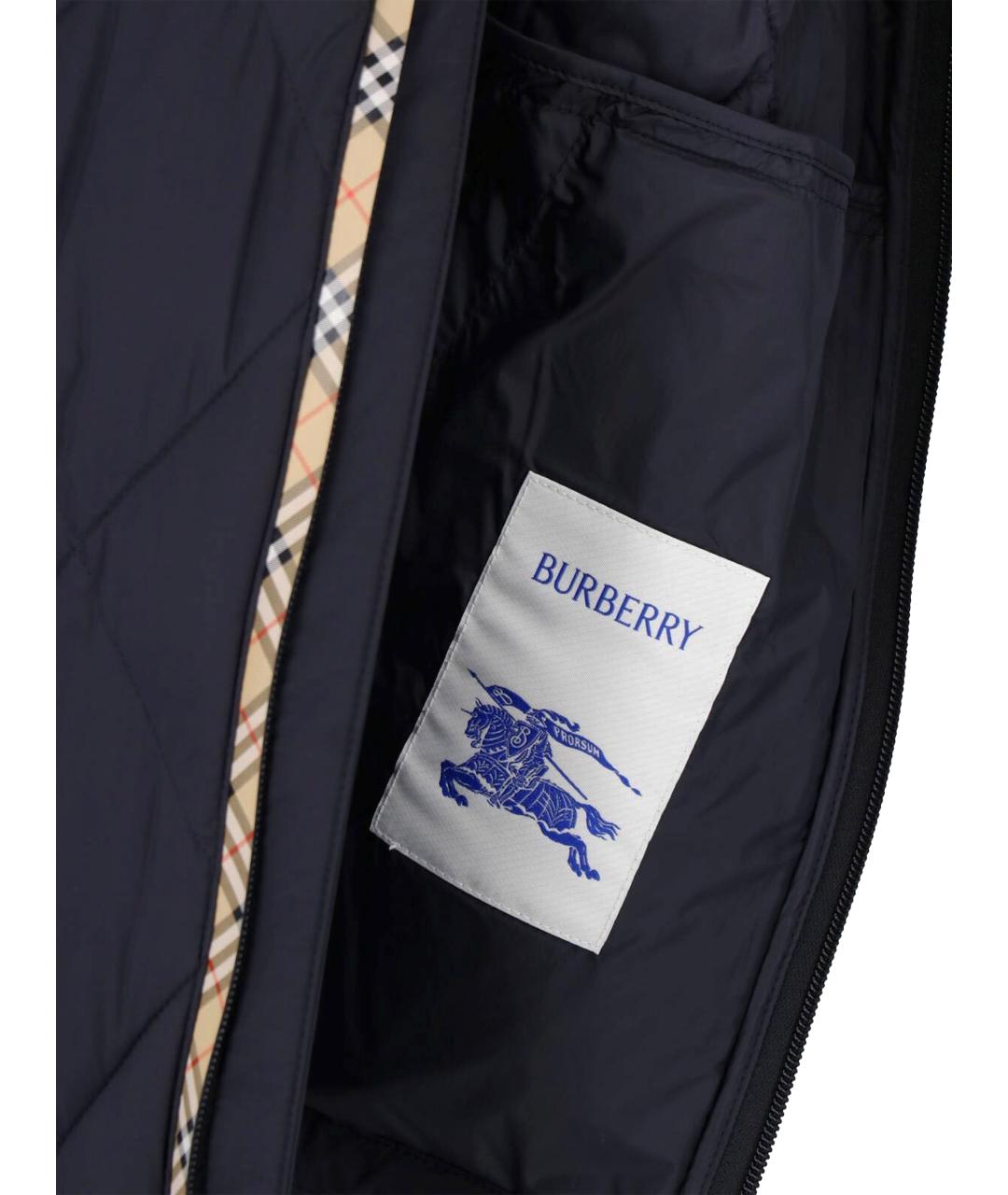 BURBERRY Черная полиамидовая куртка, фото 4