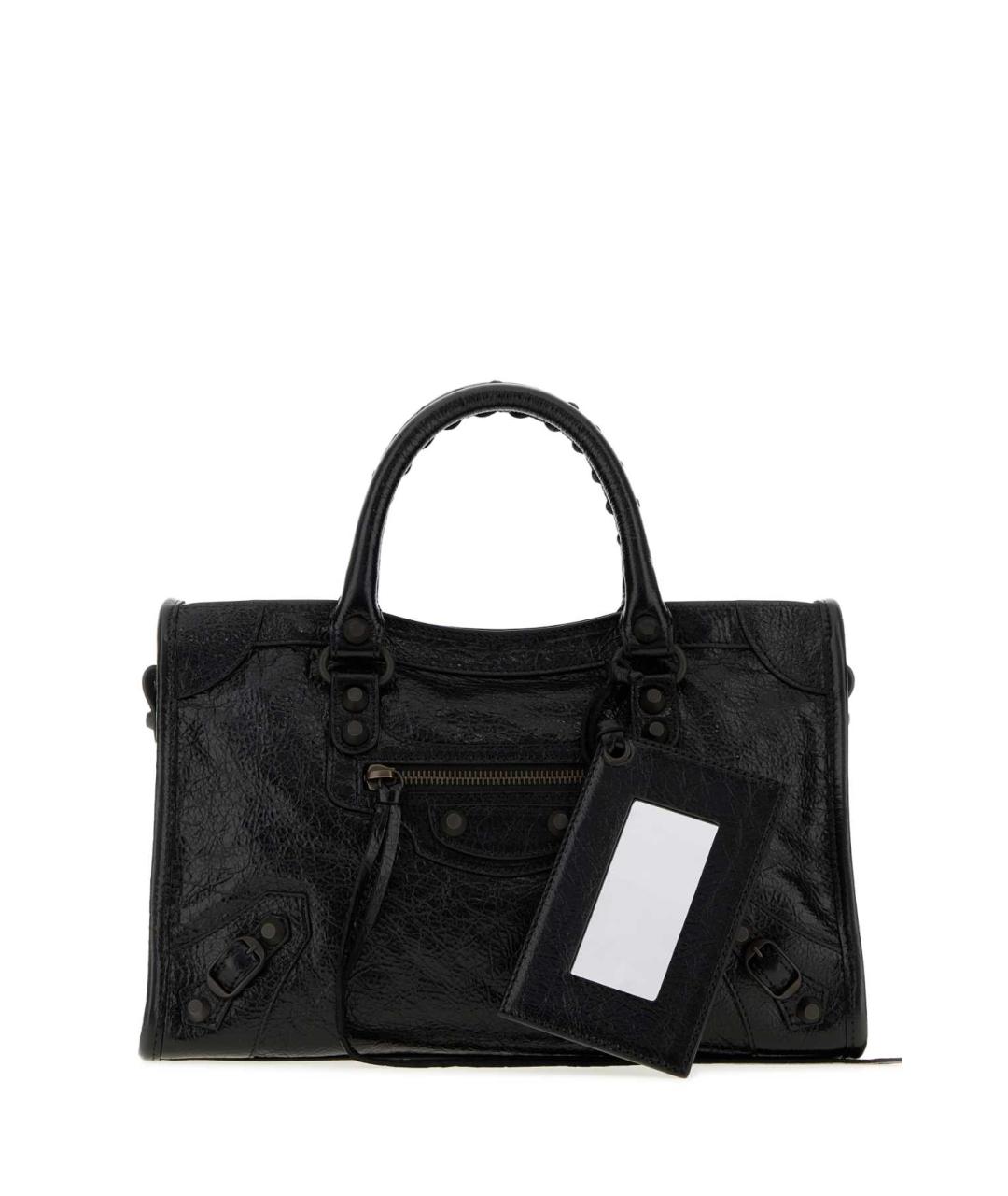 BALENCIAGA Черная кожаная сумка тоут, фото 1