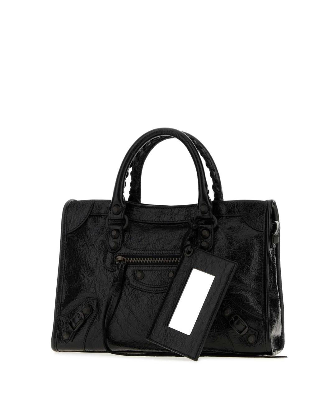 BALENCIAGA Черная кожаная сумка тоут, фото 2