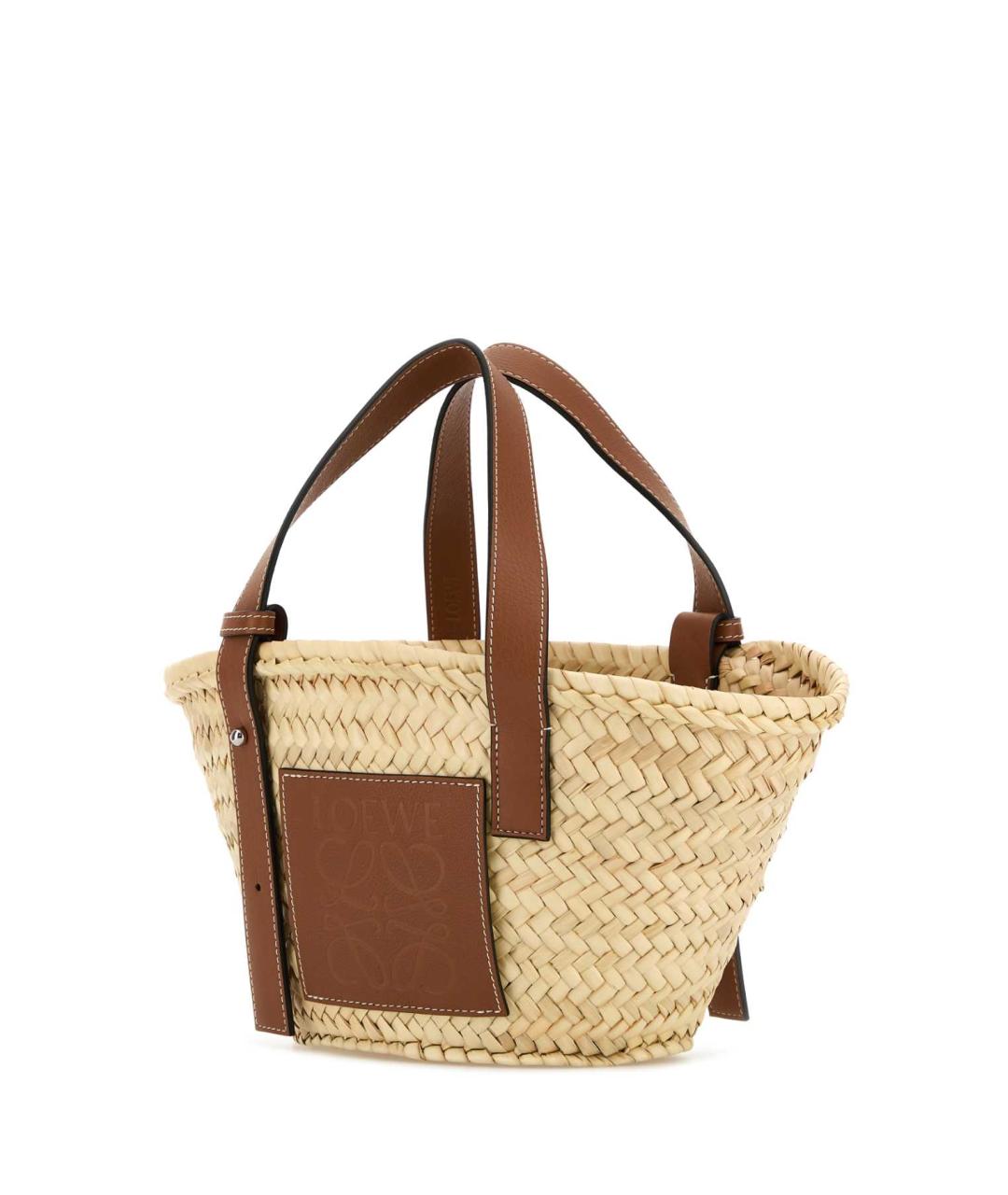 LOEWE Бежевая рафиевая сумка тоут, фото 2