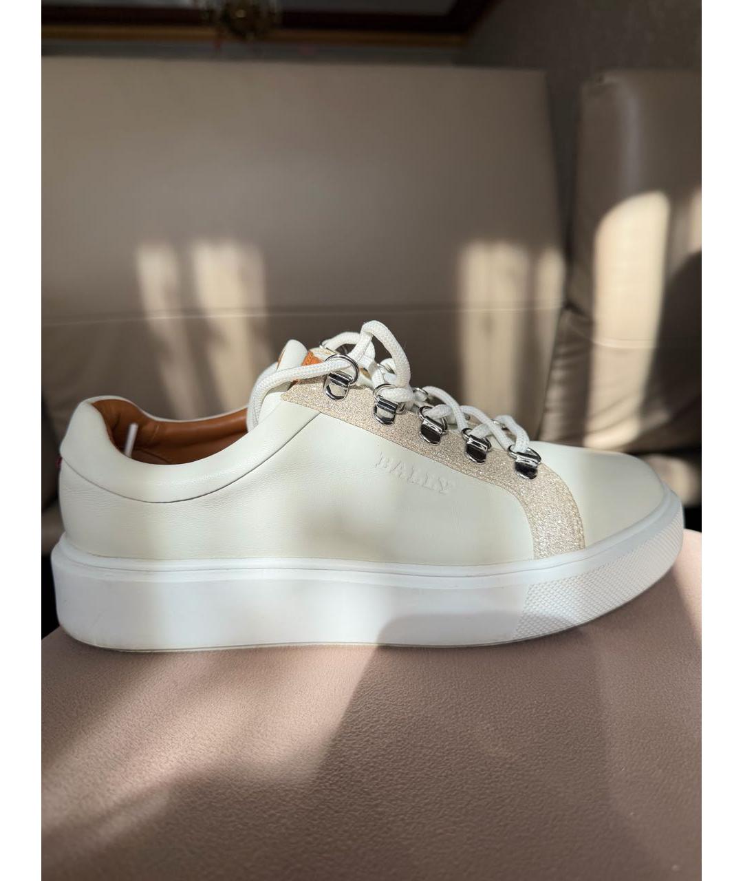 BALLY Белые кожаные кеды, фото 7