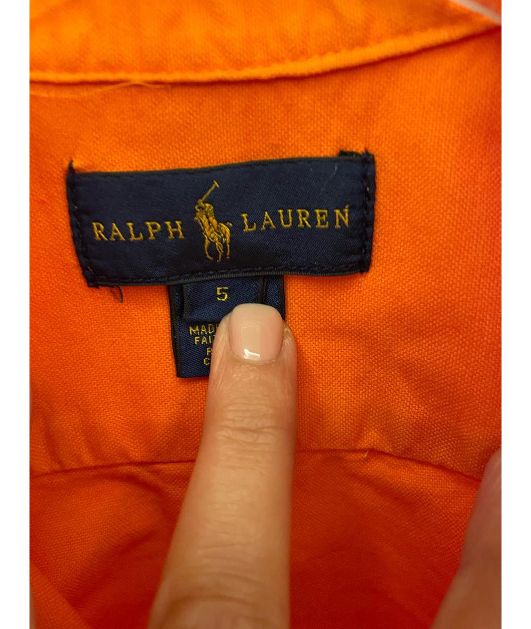 RALPH LAUREN Оранжевая хлопковая детская рубашка, фото 3