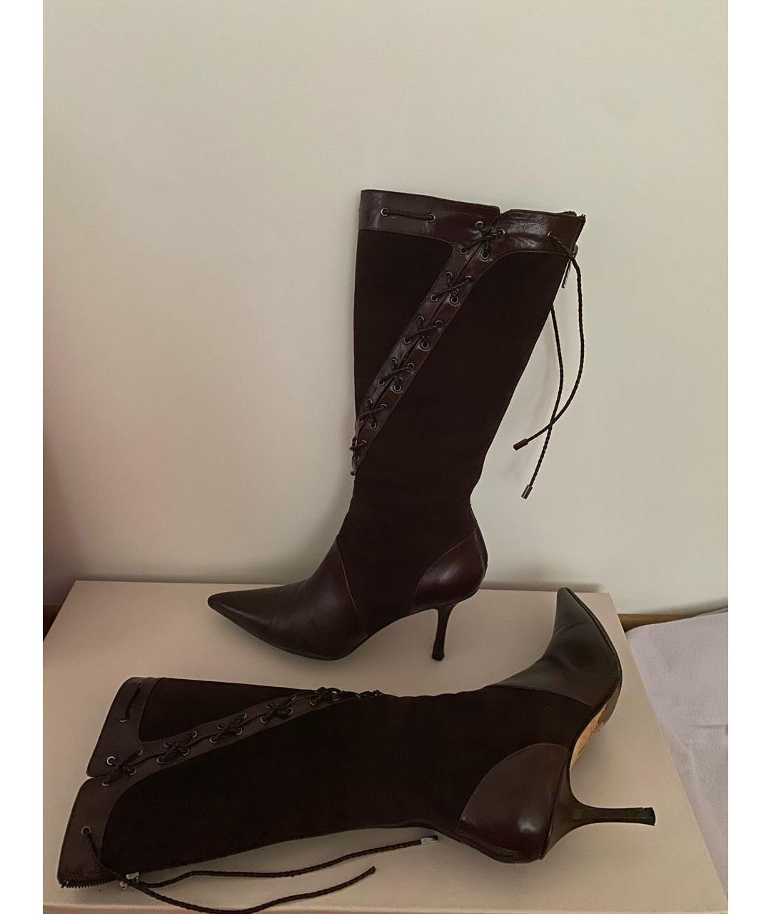 JIMMY CHOO Коричневые кожаные сапоги, фото 8