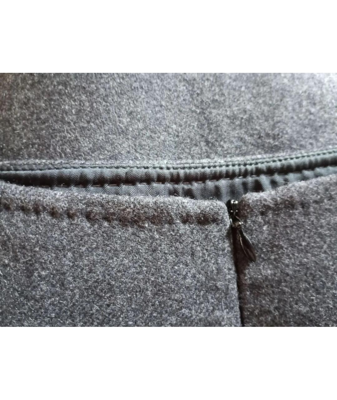 MAX MARA Серая шерстяная юбка миди, фото 3