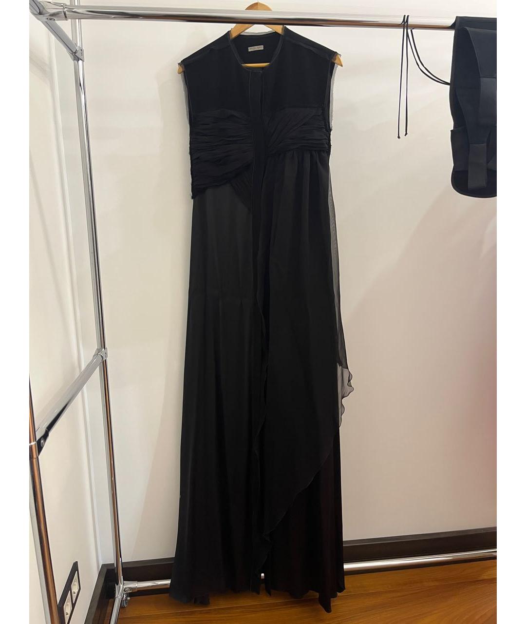 BOTTEGA VENETA Черное шелковое вечернее платье, фото 9