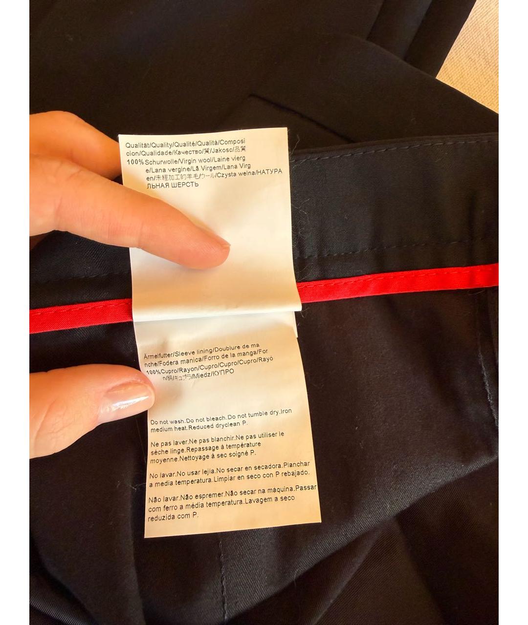 HUGO BOSS Черные шерстяные классические брюки, фото 5