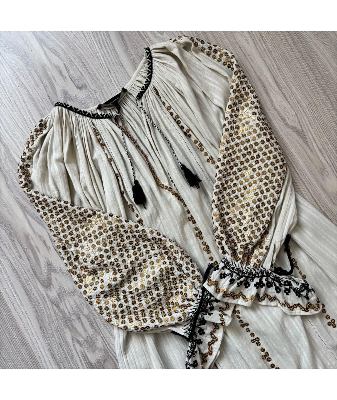 ISABEL MARANT Бежевое хлопковое повседневное платье, фото 3