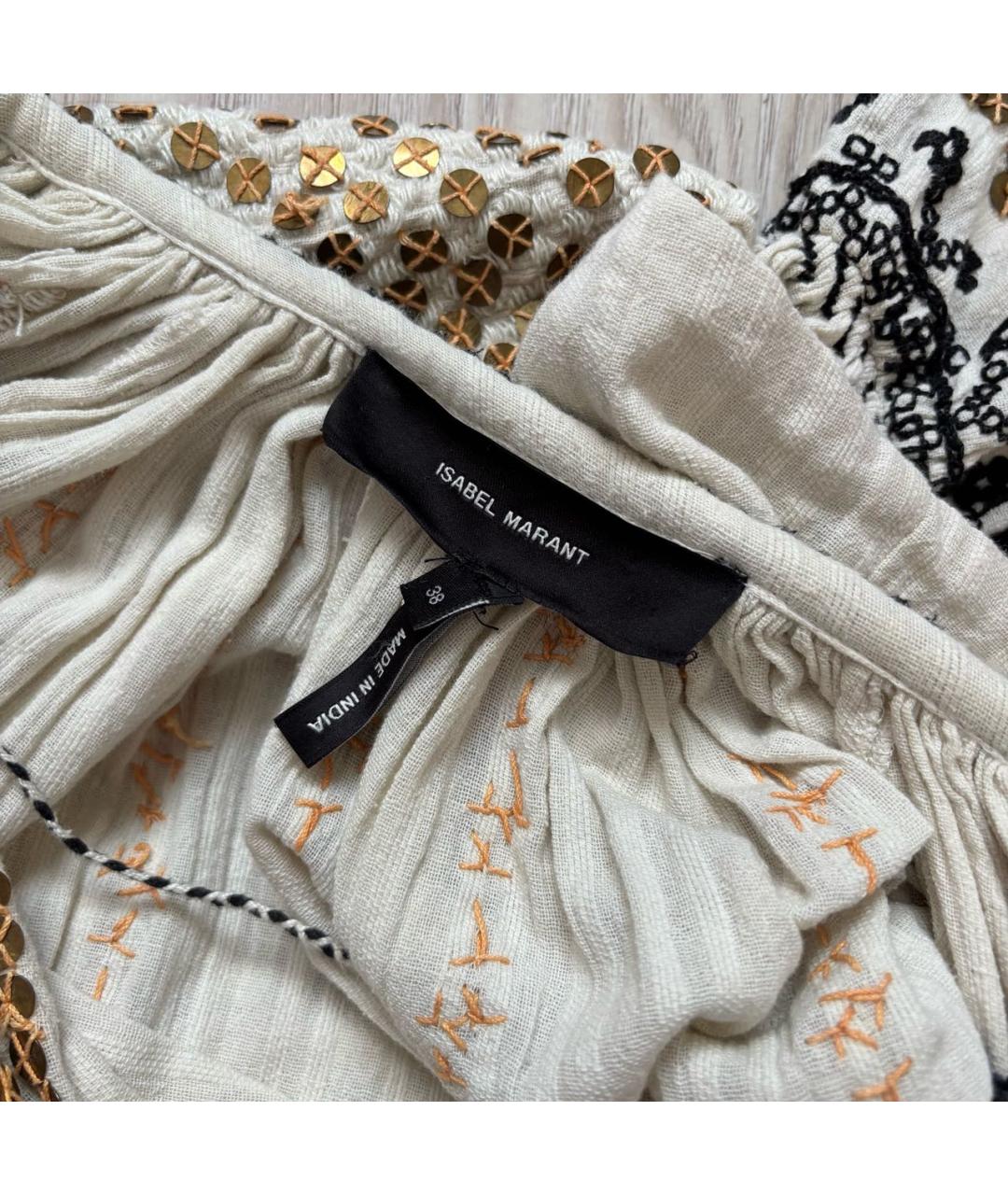 ISABEL MARANT Бежевое хлопковое повседневное платье, фото 4