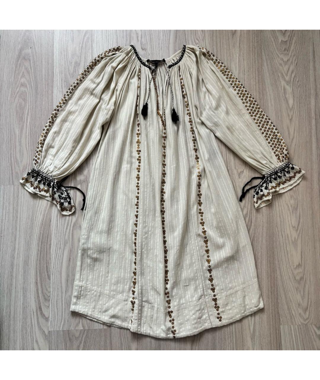 ISABEL MARANT Бежевое хлопковое повседневное платье, фото 8