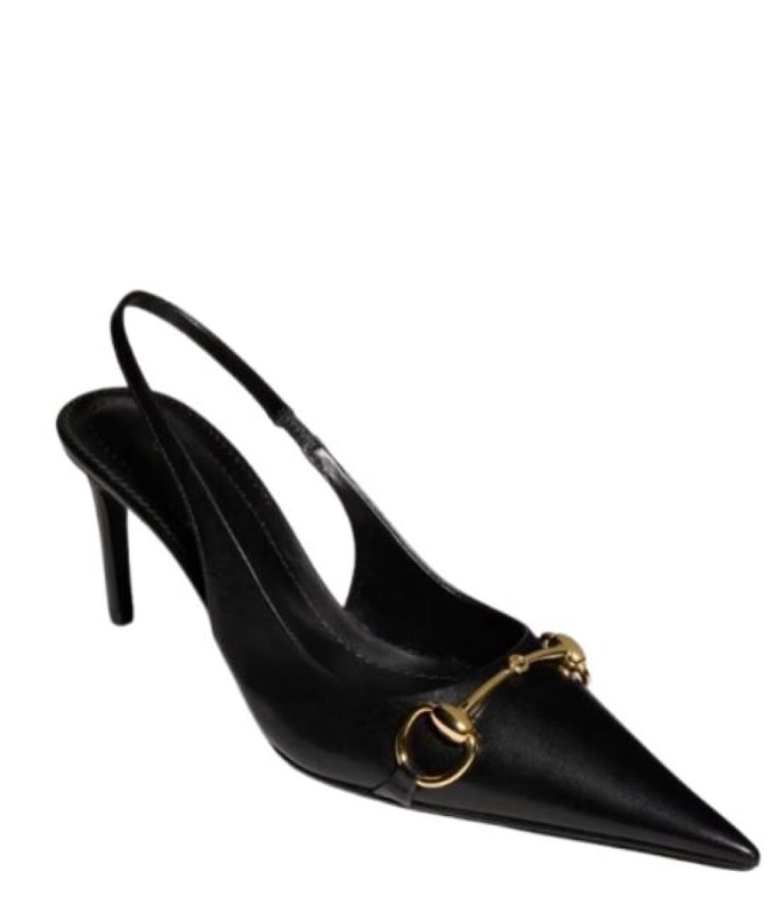 GUCCI Черные кожаные туфли, фото 2