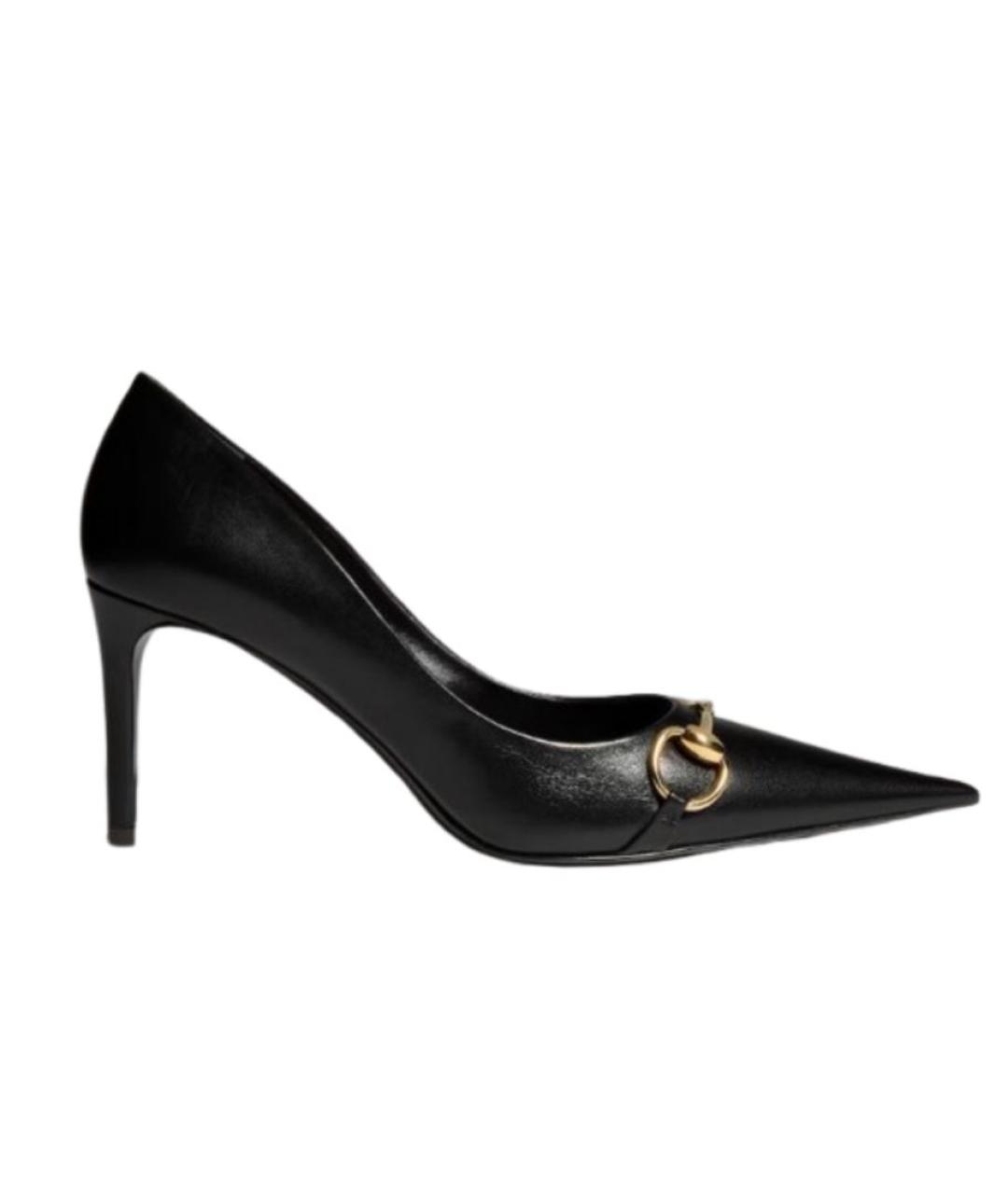 GUCCI Черные кожаные туфли, фото 3