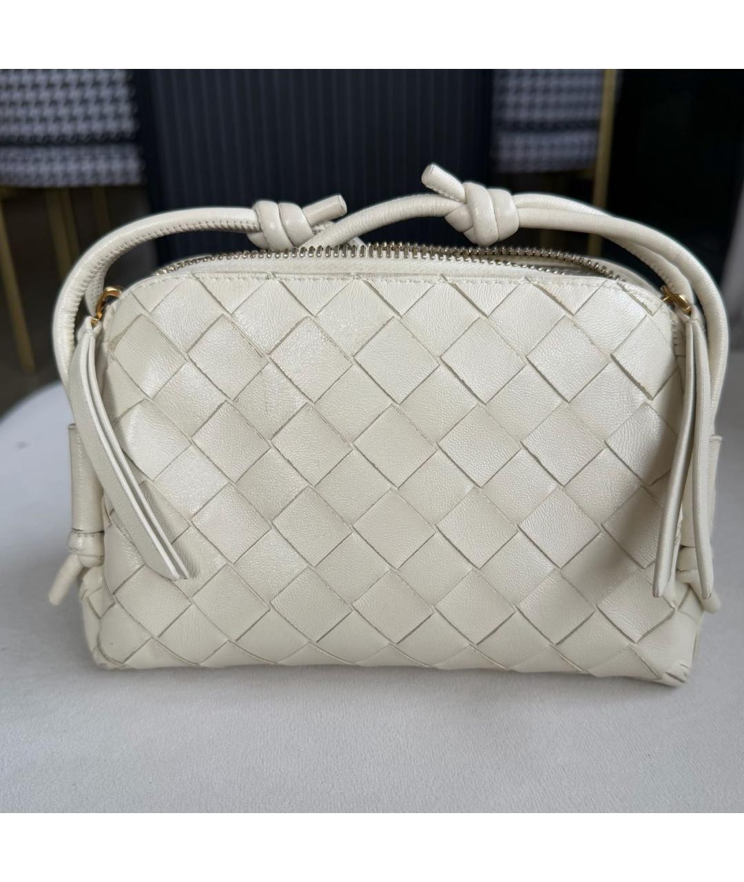 BOTTEGA VENETA Бежевая кожаная сумка через плечо, фото 6