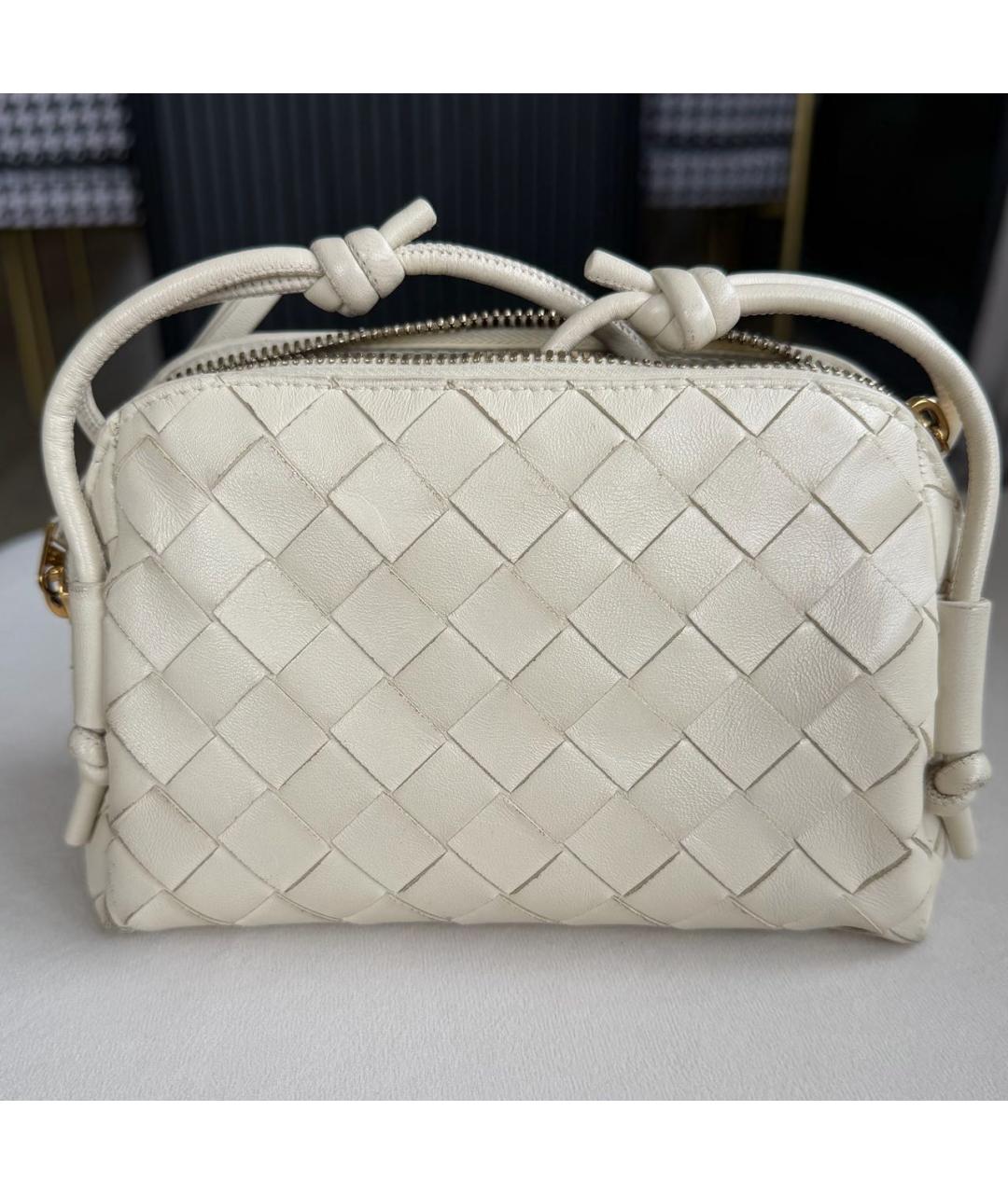 BOTTEGA VENETA Бежевая кожаная сумка через плечо, фото 2