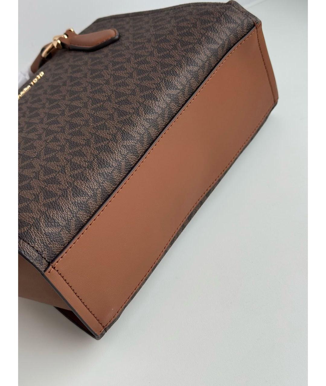 MICHAEL KORS Коричневая сумка с короткими ручками из канвы, фото 8