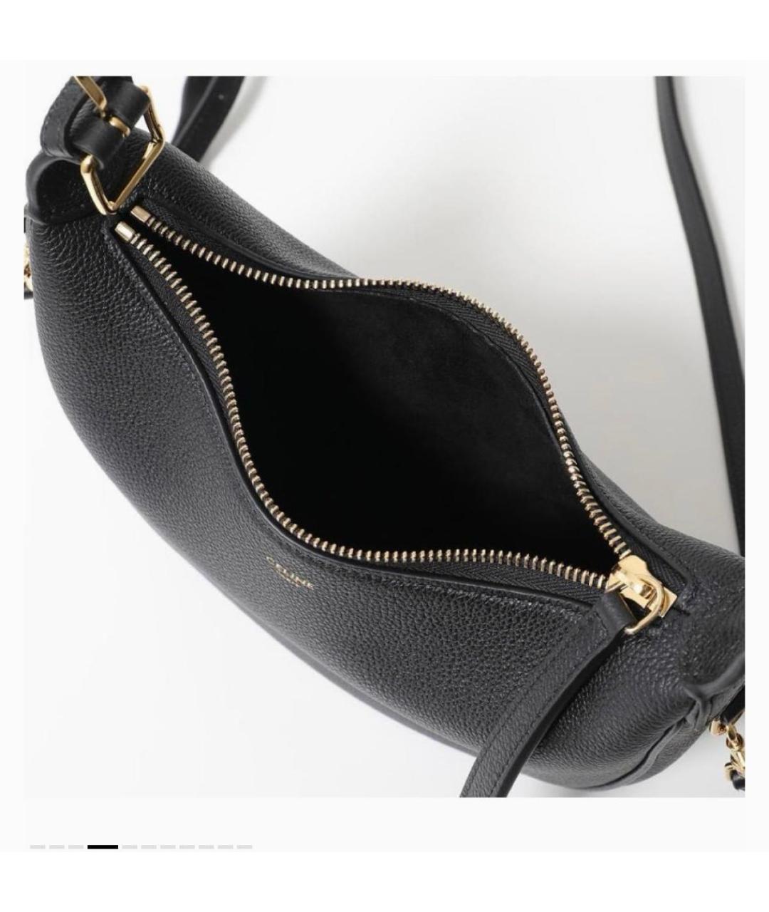 CELINE Черная кожаная сумка через плечо, фото 3