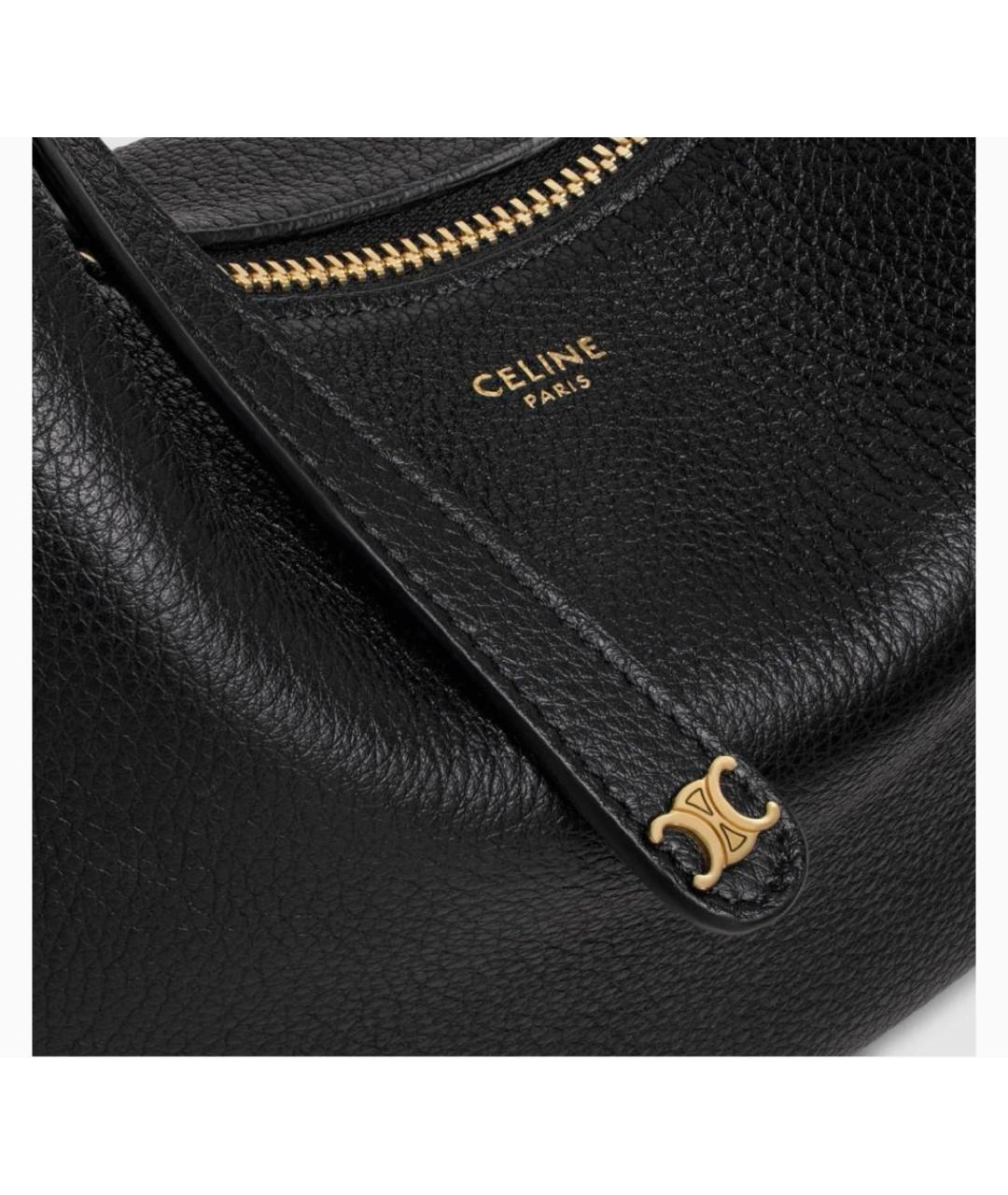 CELINE Черная кожаная сумка через плечо, фото 4