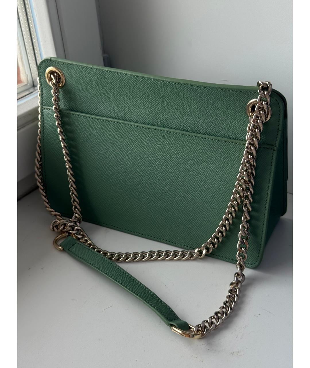 FURLA Зеленая кожаная сумка через плечо, фото 3