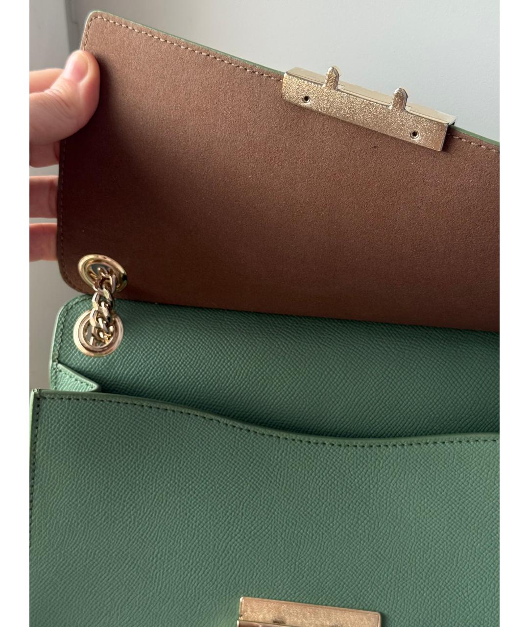 FURLA Зеленая кожаная сумка через плечо, фото 4