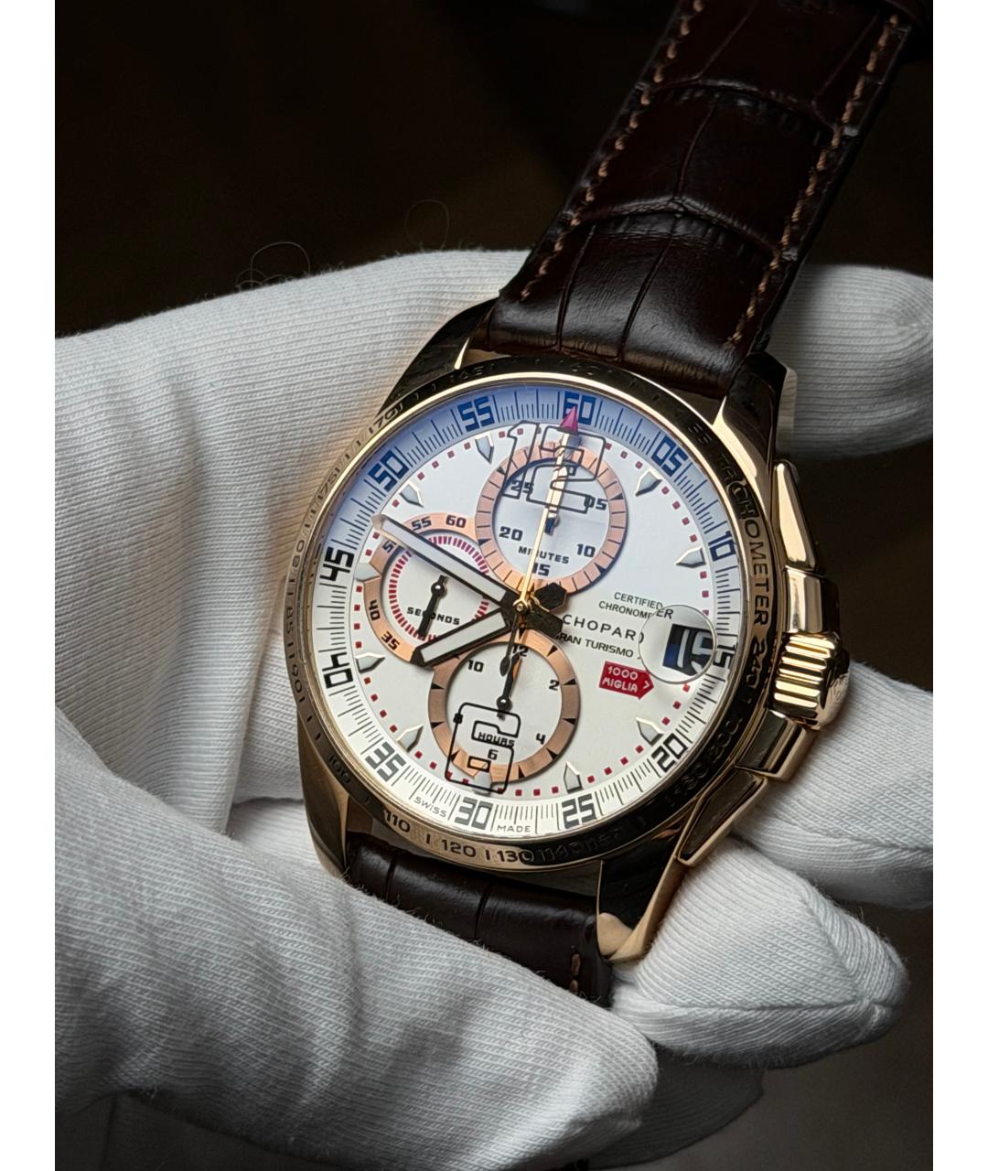 CHOPARD Белые часы из розового золота, фото 3