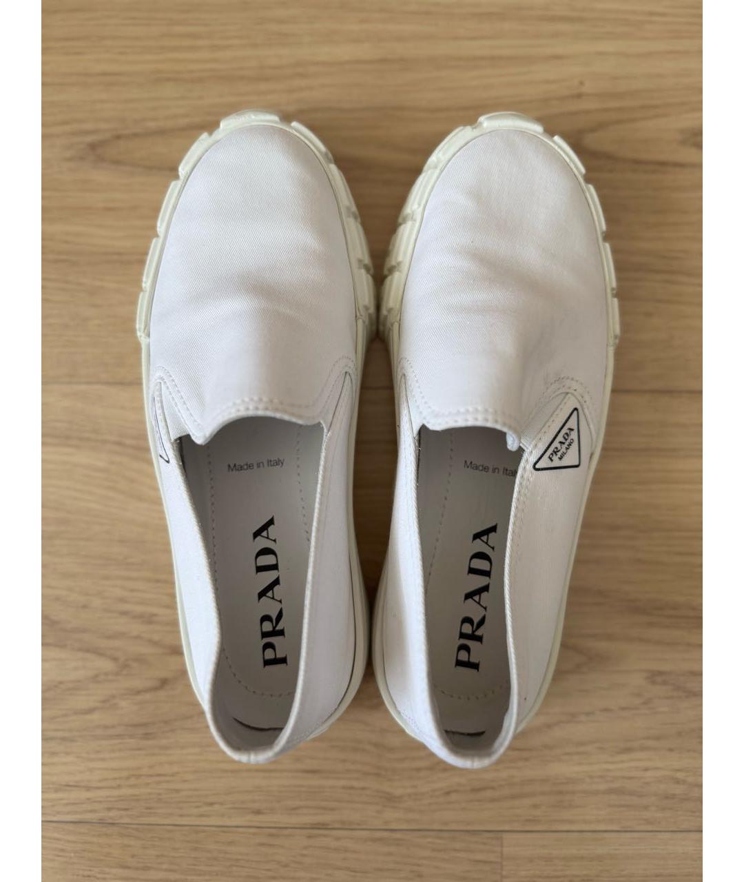 PRADA Белые кожаные лоферы, фото 2