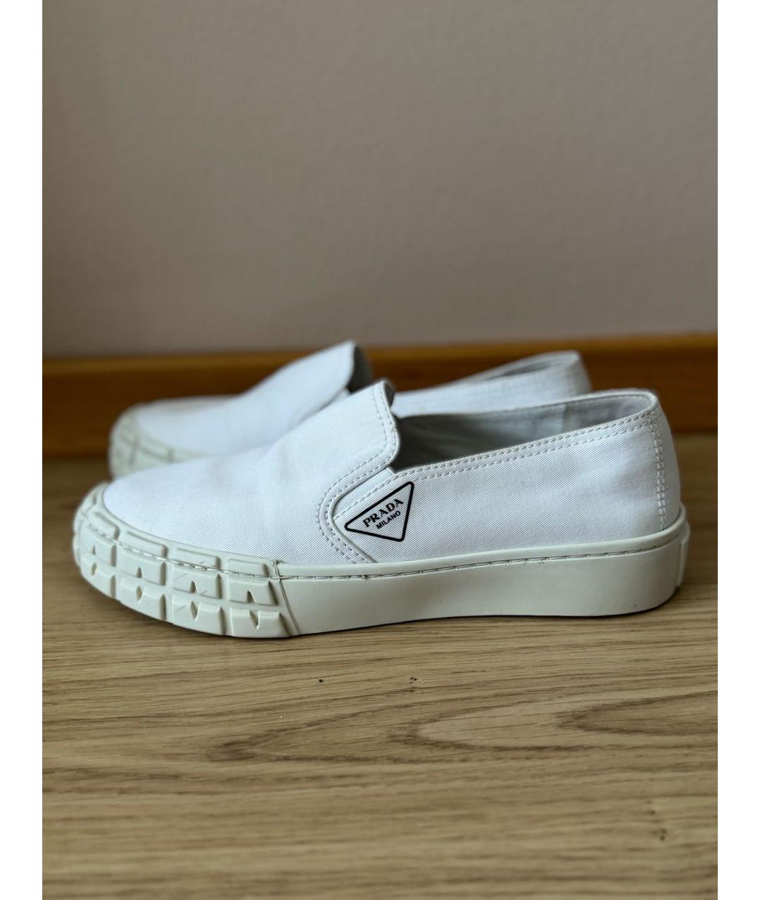 PRADA Белые кожаные лоферы, фото 9