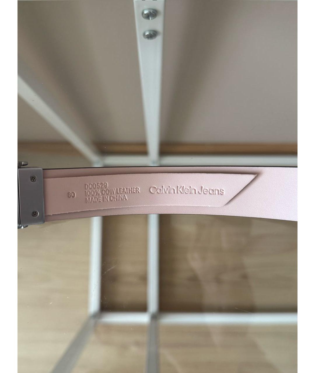 CALVIN KLEIN Черный кожаный ремень, фото 3