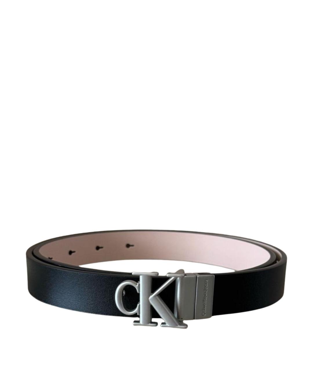 CALVIN KLEIN Черный кожаный ремень, фото 1