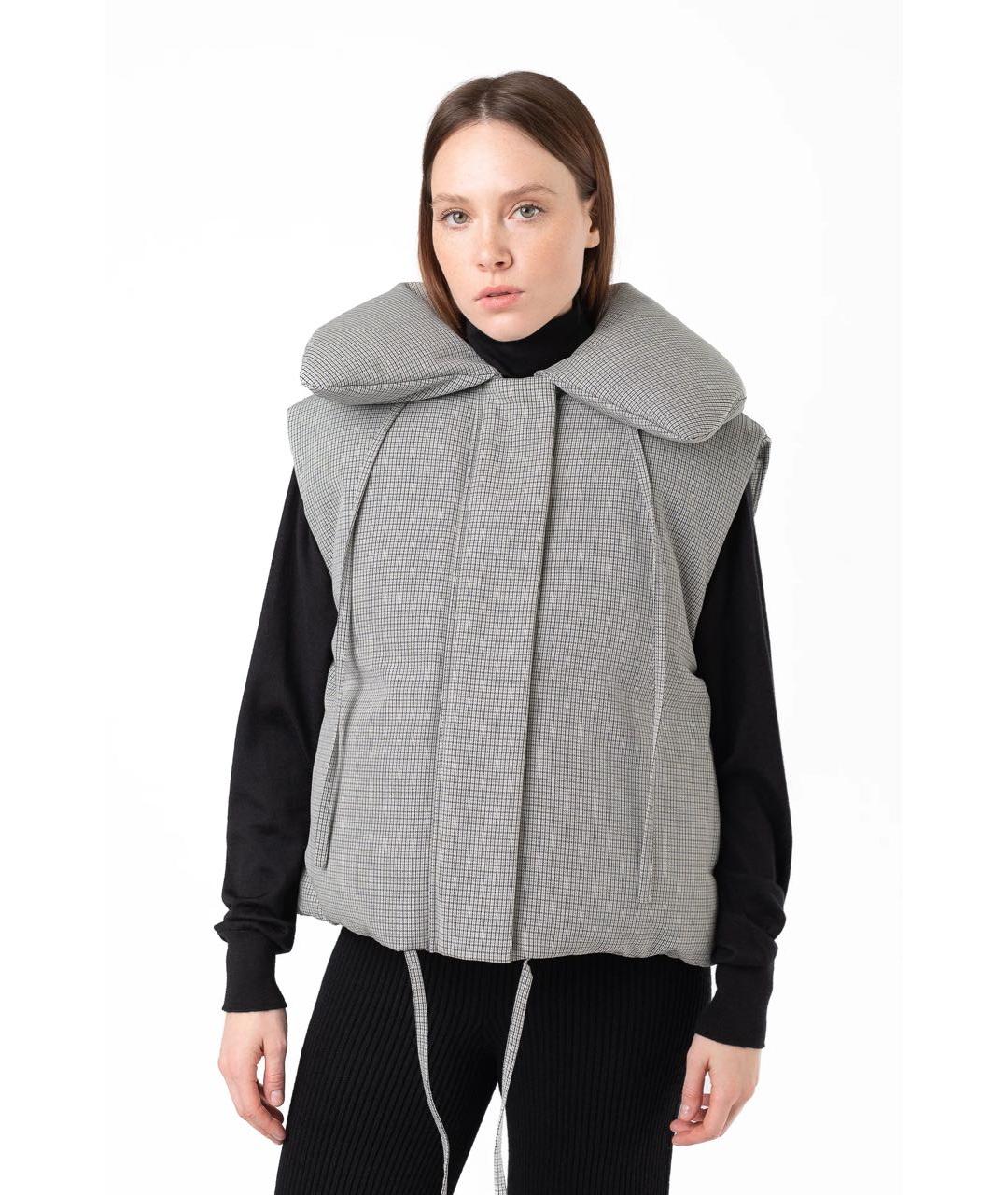 JIL SANDER Серый шерстяной жилет, фото 2
