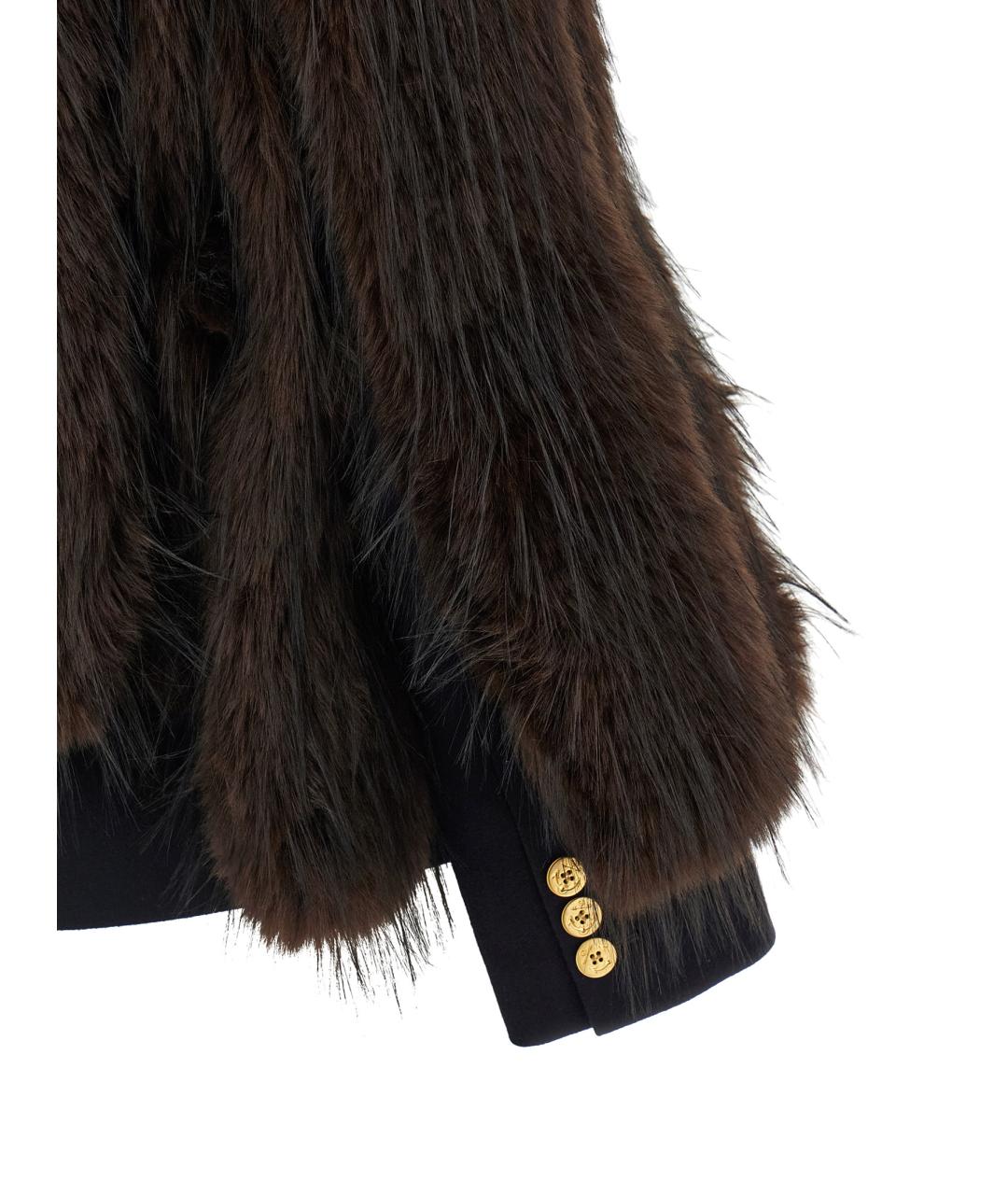 SACAI Коричневая шерстяная шуба, фото 4