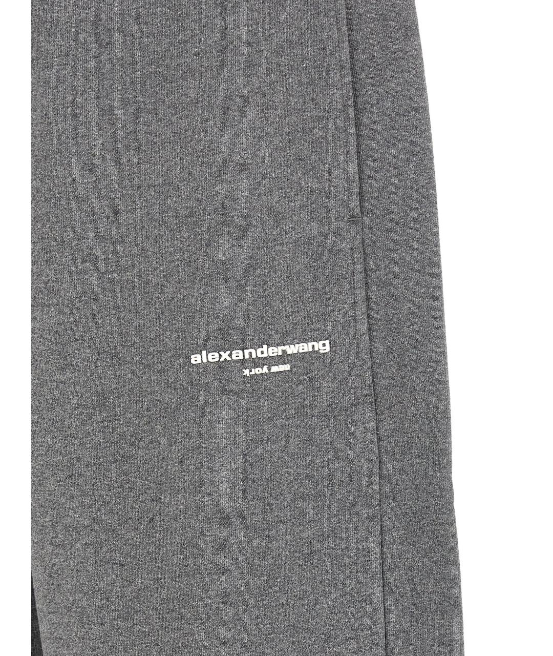 ALEXANDER WANG Серые хлопковые спортивные брюки и шорты, фото 5