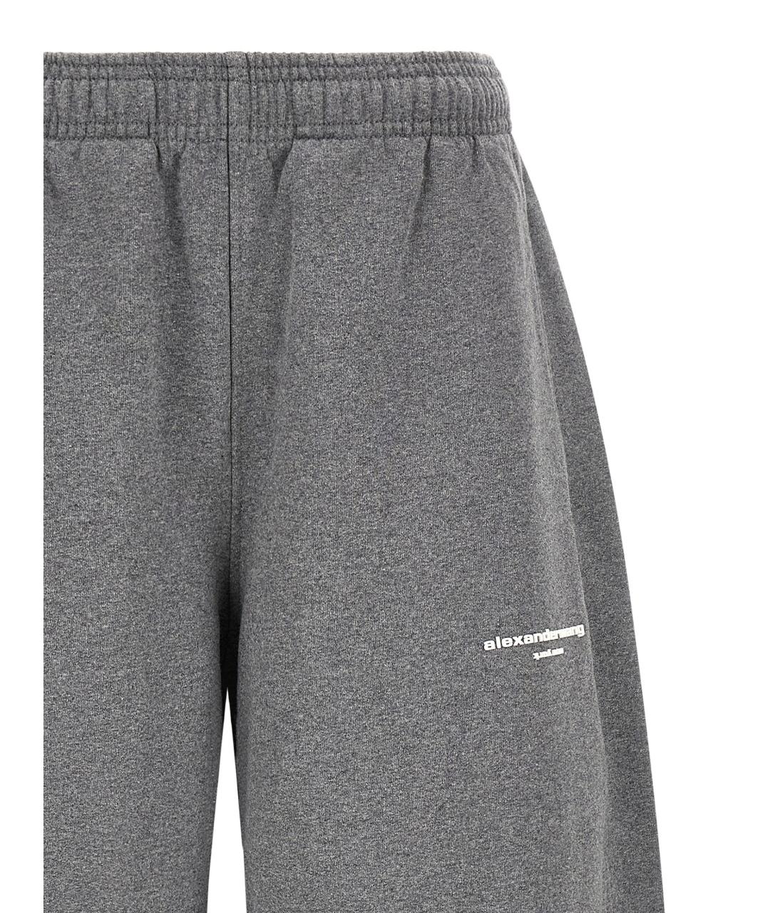 ALEXANDER WANG Серые хлопковые спортивные брюки и шорты, фото 3