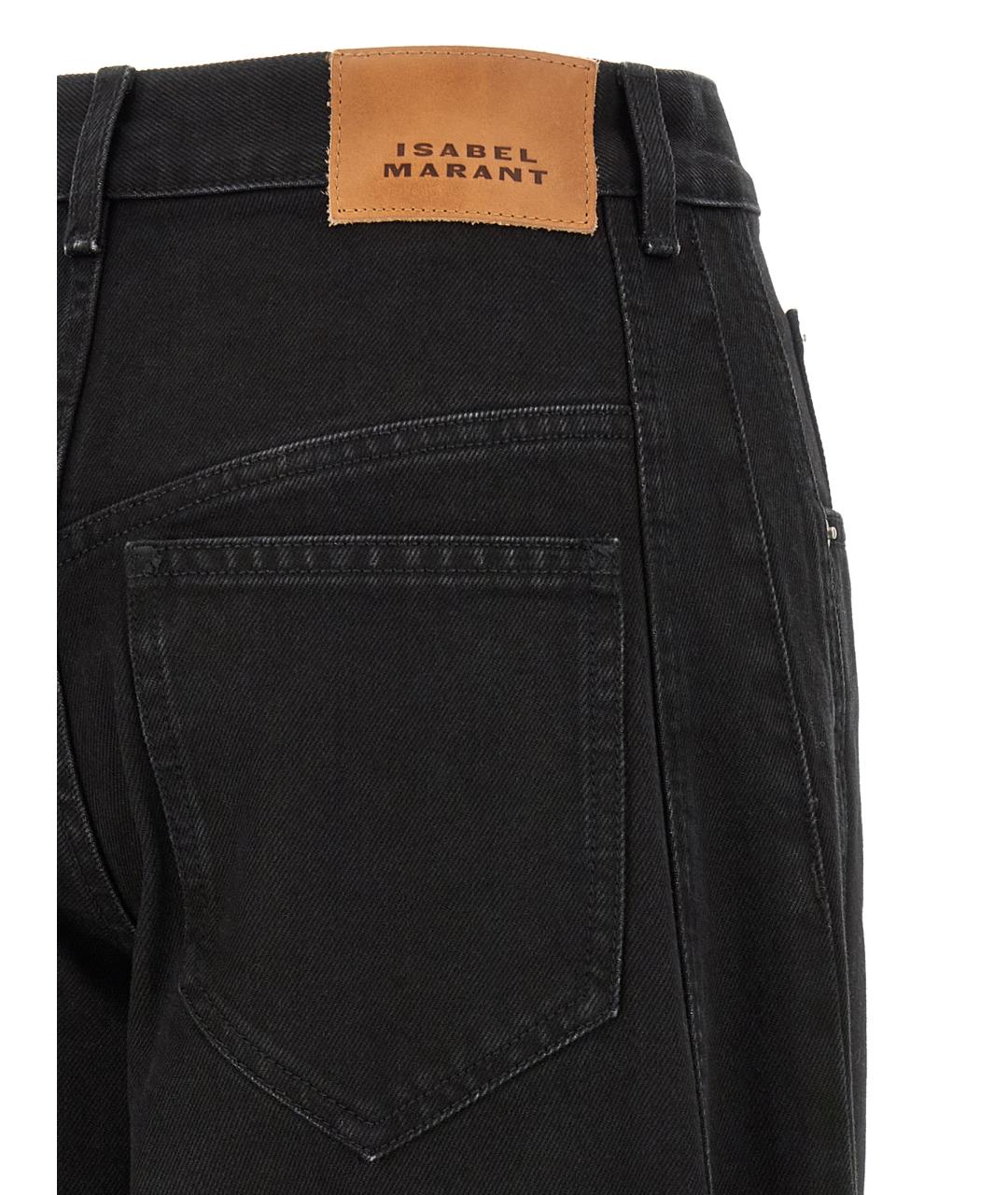 ISABEL MARANT ETOILE Черные хлопковые прямые джинсы, фото 4