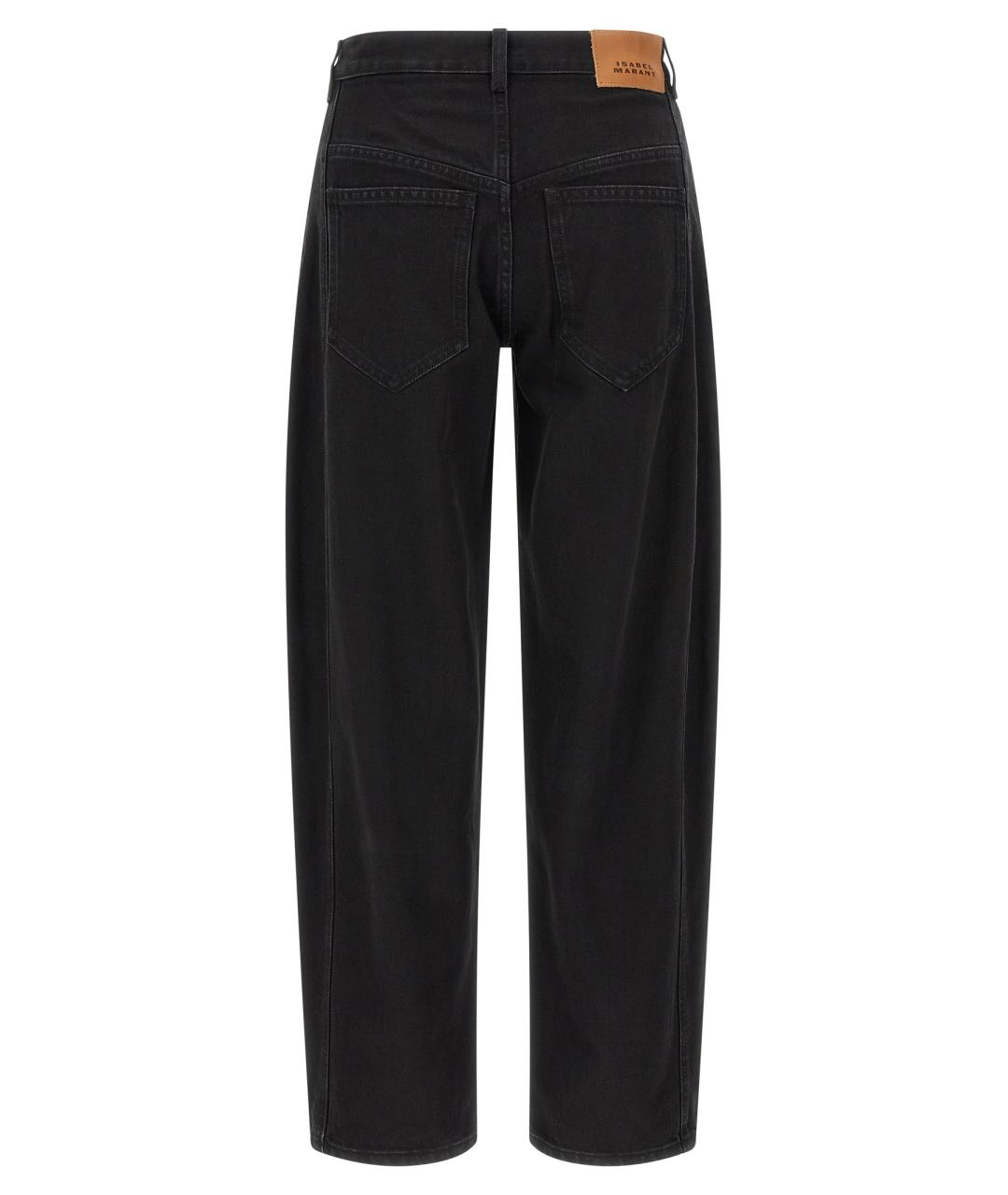 ISABEL MARANT ETOILE Черные хлопковые прямые джинсы, фото 2