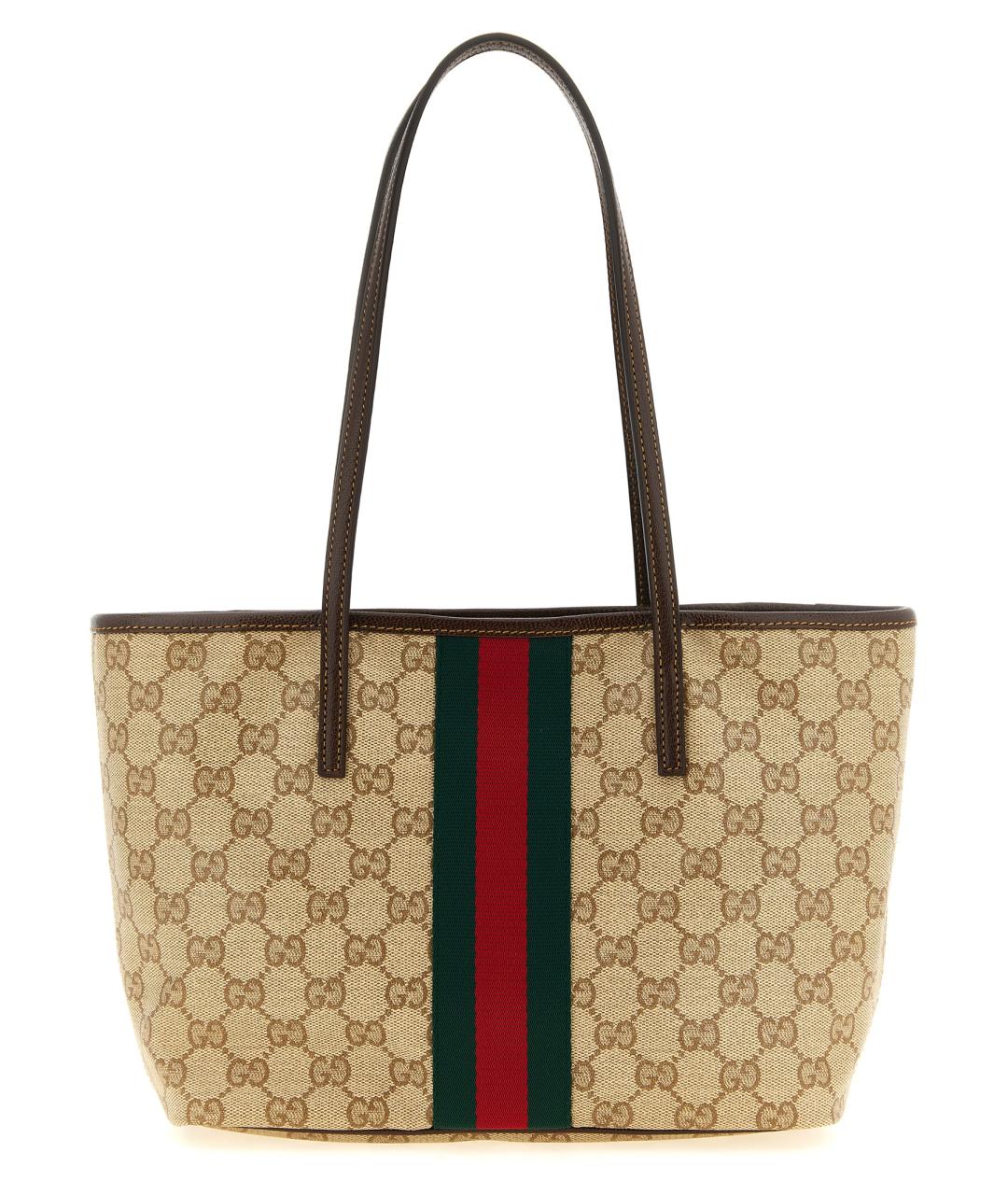 GUCCI Бежевая сумка тоут из канвы, фото 1