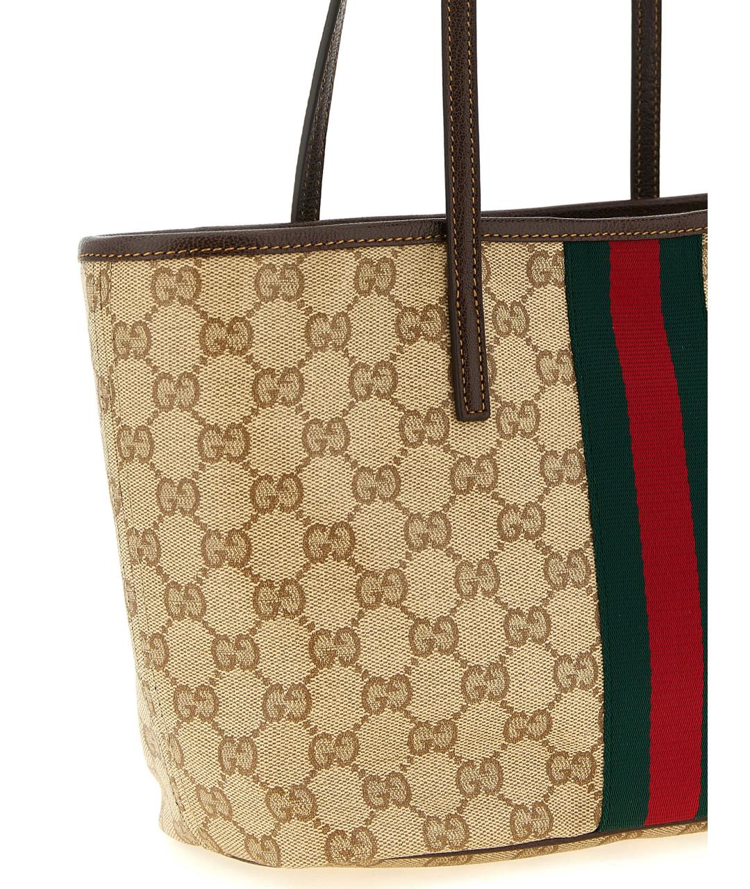 GUCCI Бежевая сумка тоут из канвы, фото 3