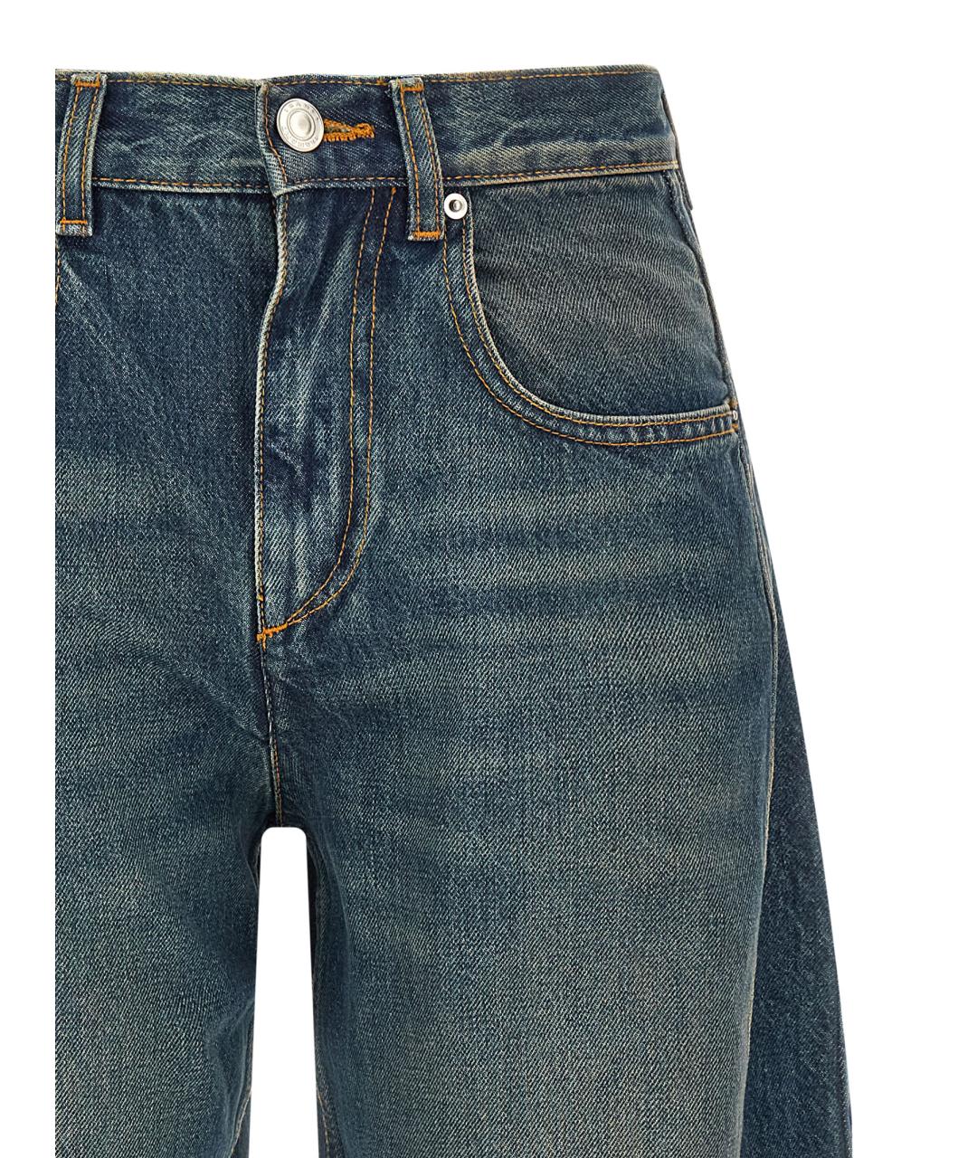 ISABEL MARANT ETOILE Синие хлопковые прямые джинсы, фото 3