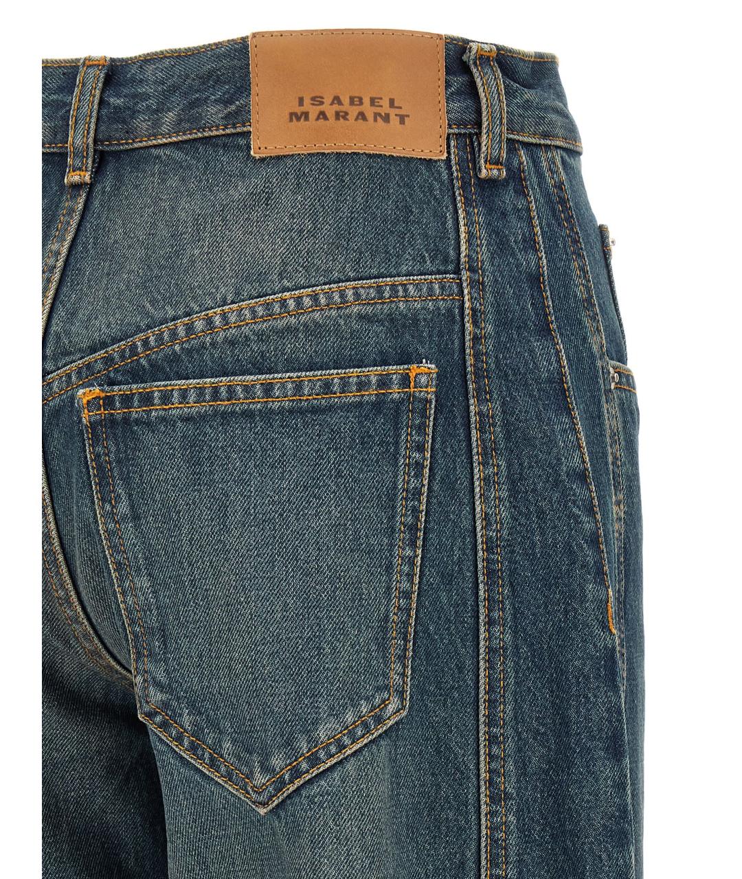 ISABEL MARANT ETOILE Синие хлопковые прямые джинсы, фото 4