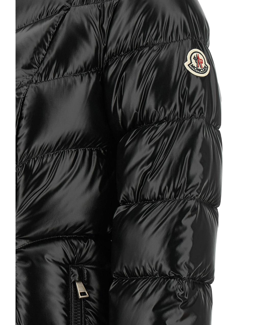 MONCLER Черный полиамидовый пуховик, фото 4