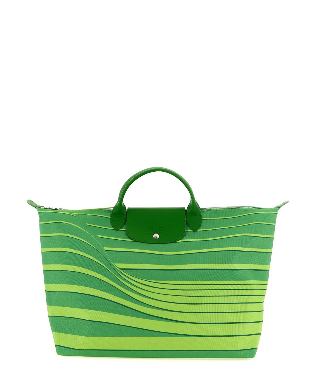 LONGCHAMP Зеленая синтетическая сумка тоут, фото 1