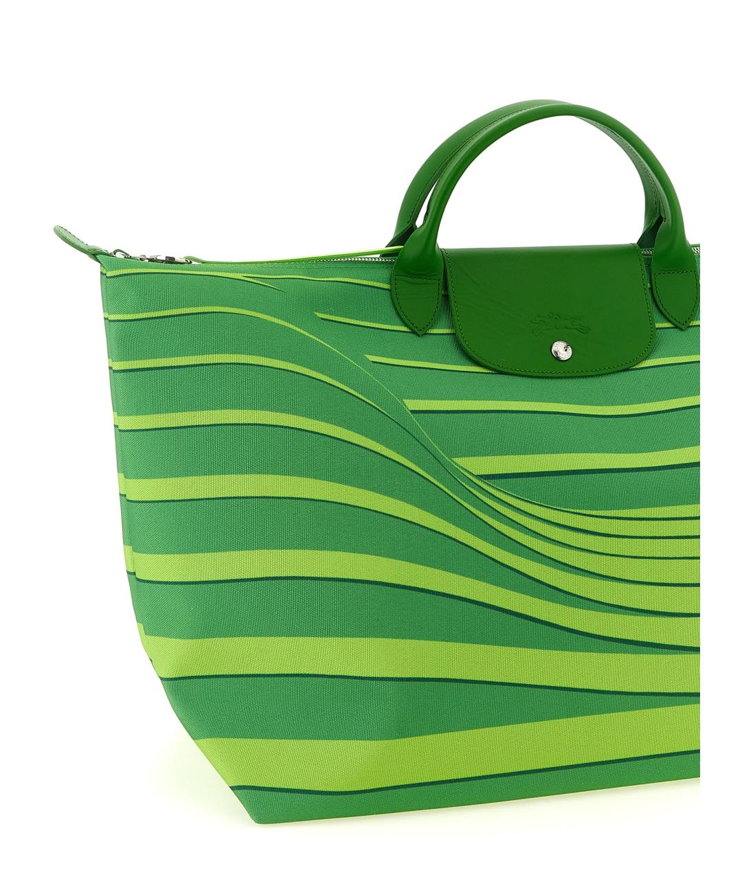LONGCHAMP Зеленая синтетическая сумка тоут, фото 3