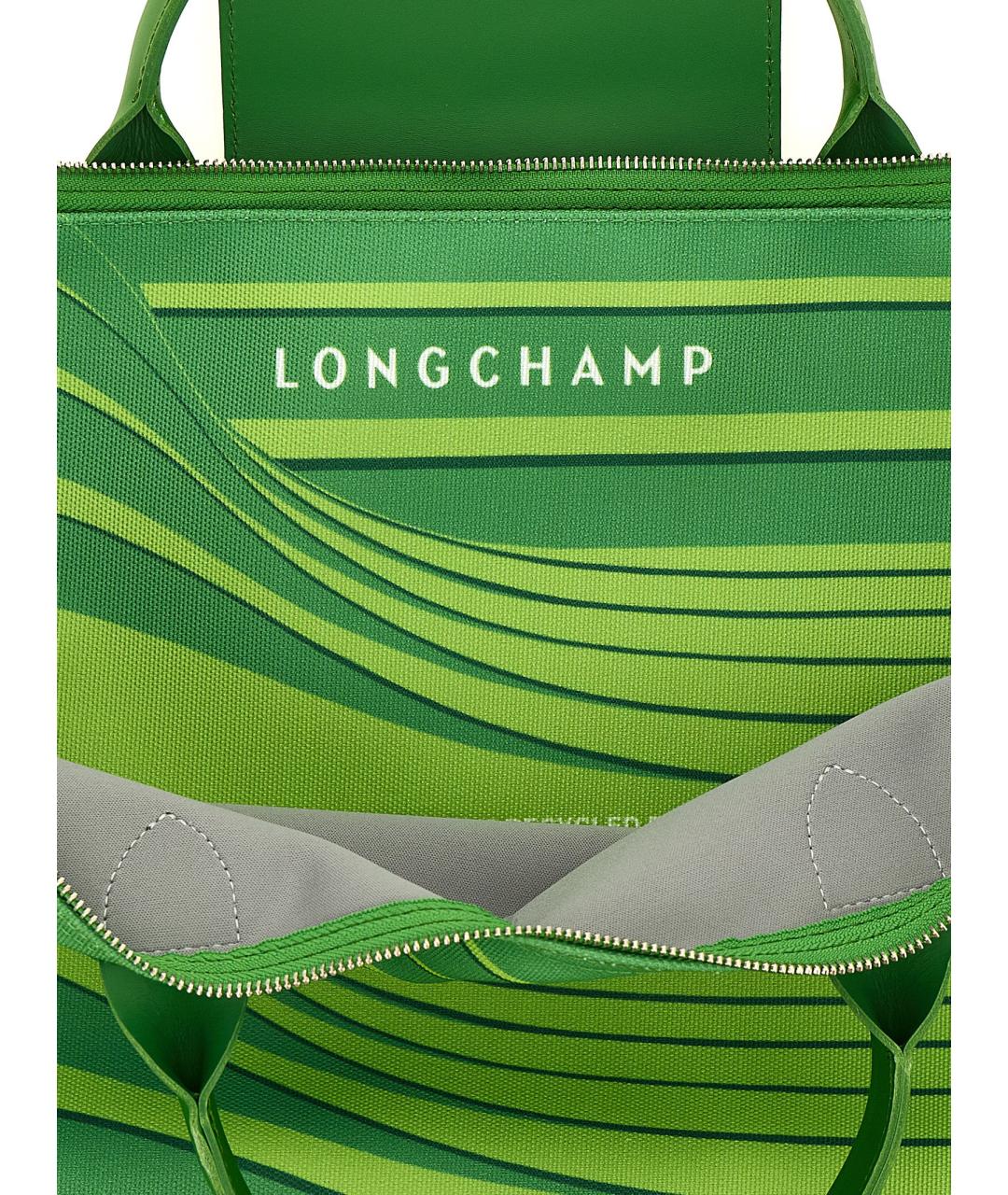 LONGCHAMP Зеленая синтетическая сумка тоут, фото 4