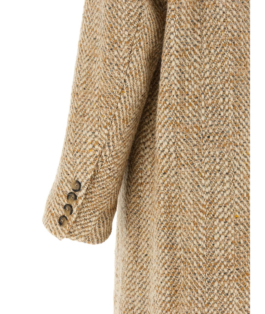 ISABEL MARANT ETOILE Бежевое шерстяное пальто, фото 4