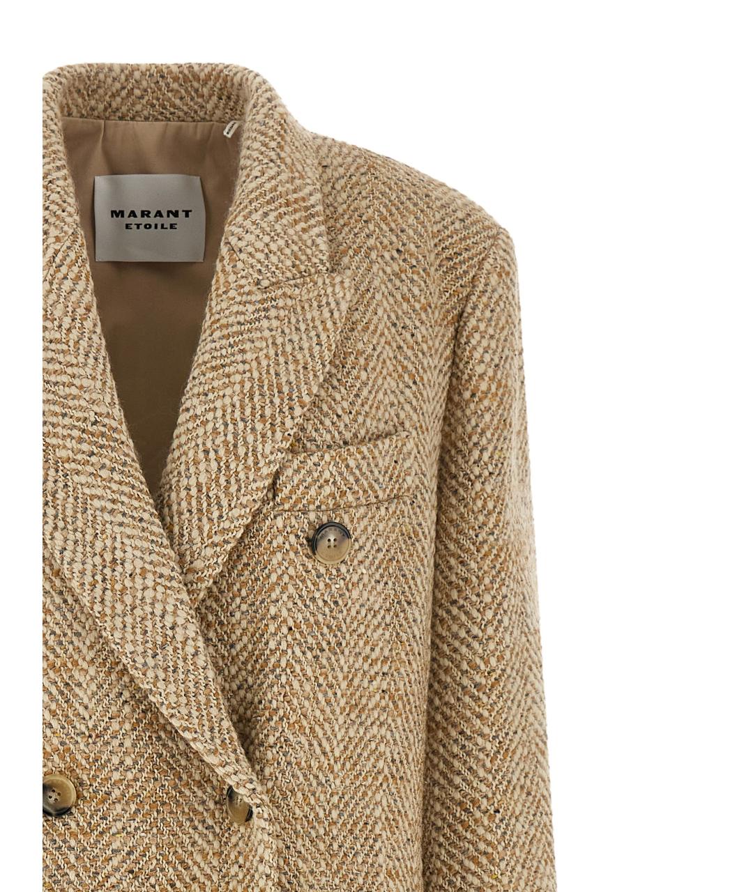 ISABEL MARANT ETOILE Бежевое шерстяное пальто, фото 3