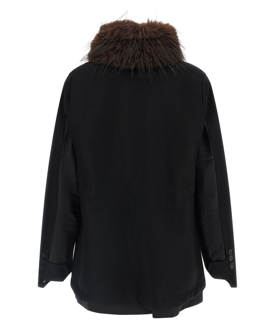 SACAI Черная шерстяная куртка, фото 3