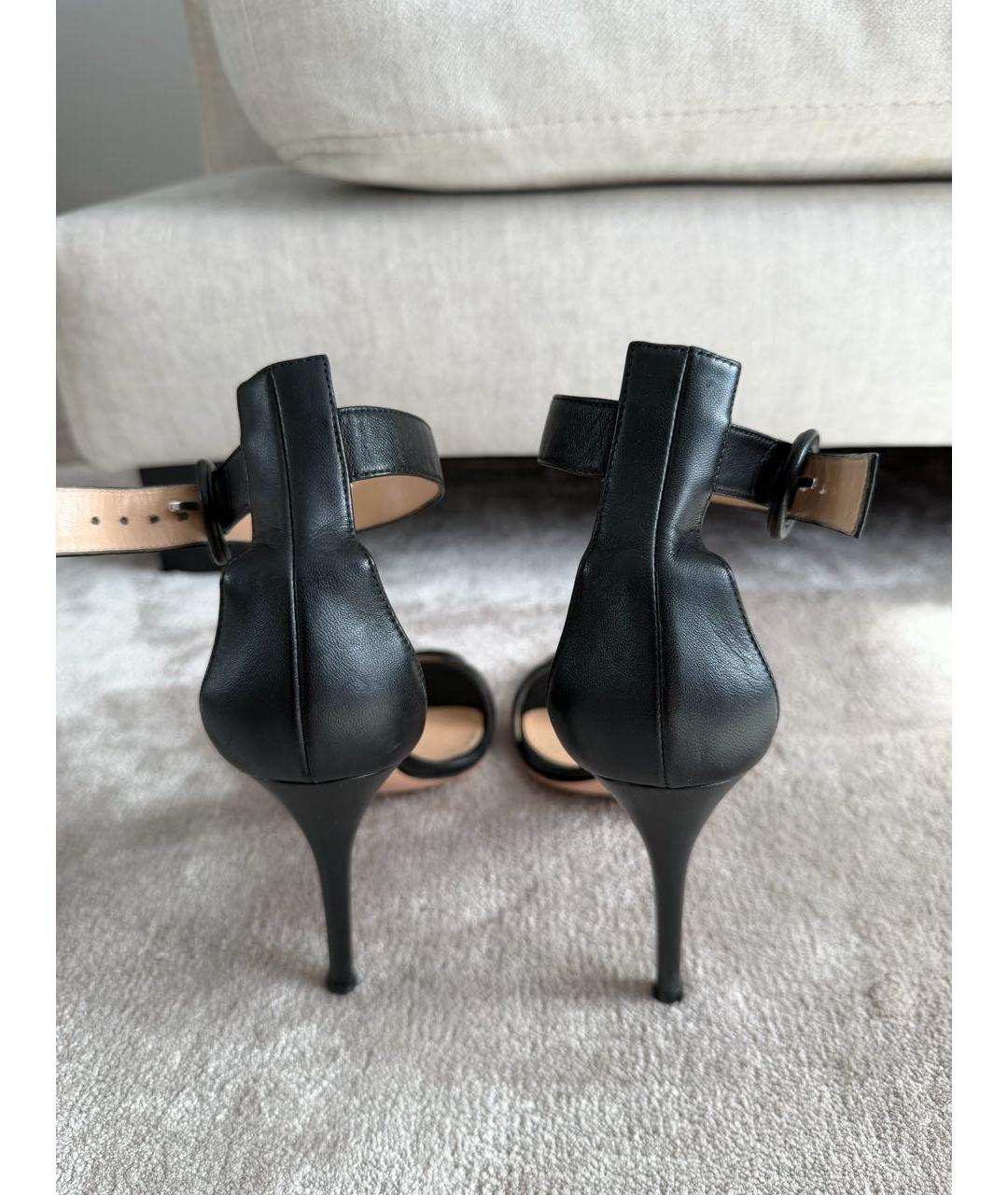 GIANVITO ROSSI Черные кожаные босоножки, фото 4